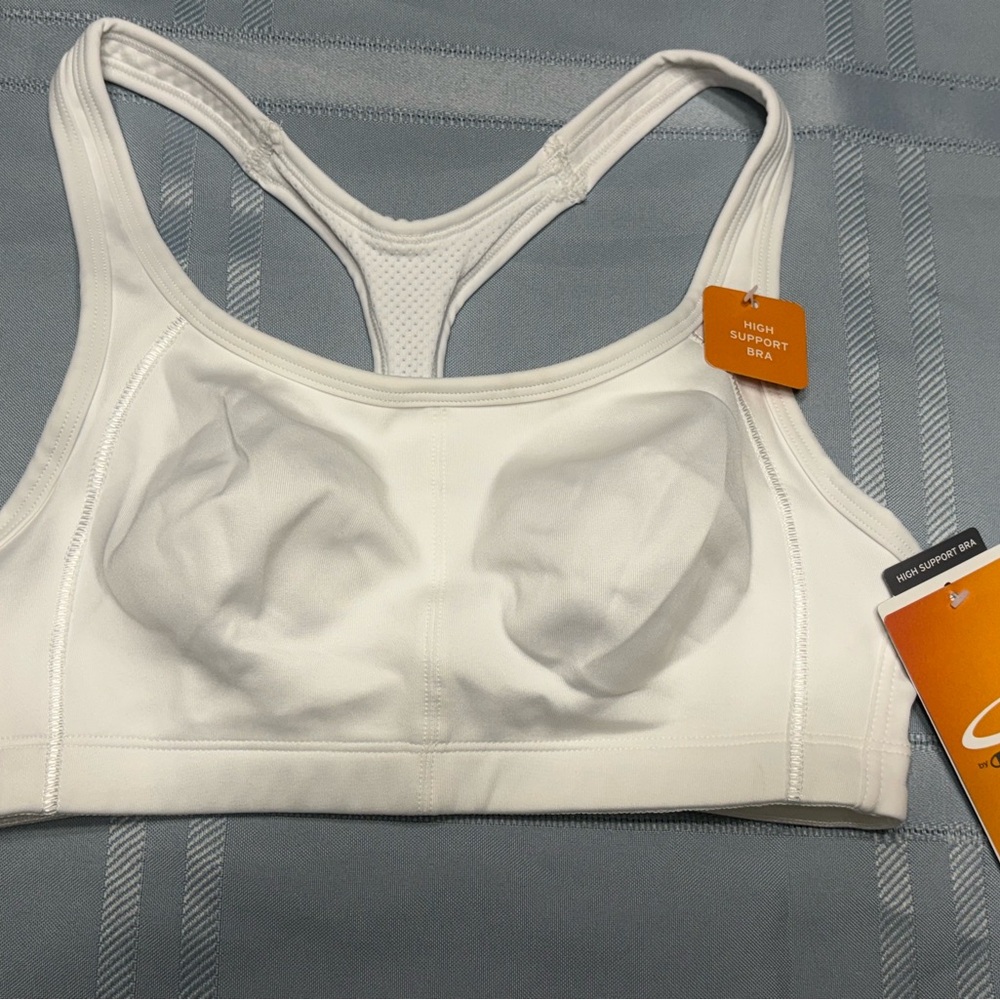 Champion White Sports Bra Racerback High-Impact